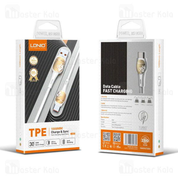 کابل لایتنینگ الدینیو LDNIO LS831 به طول 1 متر توان 30 وات